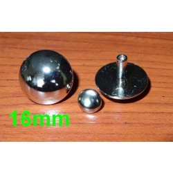 ĆWIEKI, PUKLE /GUZY 16mm - 2szt. na grubość do 4mm nikiel połysk (id: 985)